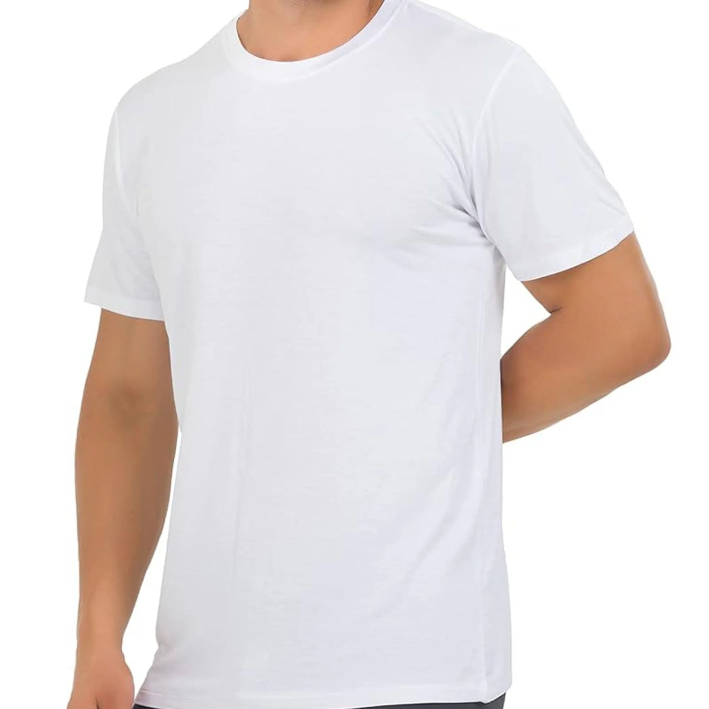 Premium T-Shirts for Men Rayon Made from Bamboo Crewneck Undershirt Tees Moisture Wicking 1 Pack