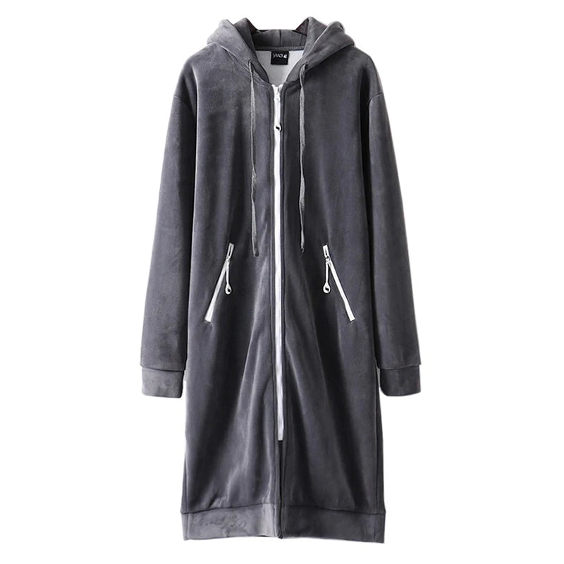 New 2022 Autumn Thick Warm Hooded Basic Coats Women Sweatshirts Casual Loose Lady Winter Long Black Winter Fleece Hoodies Femme