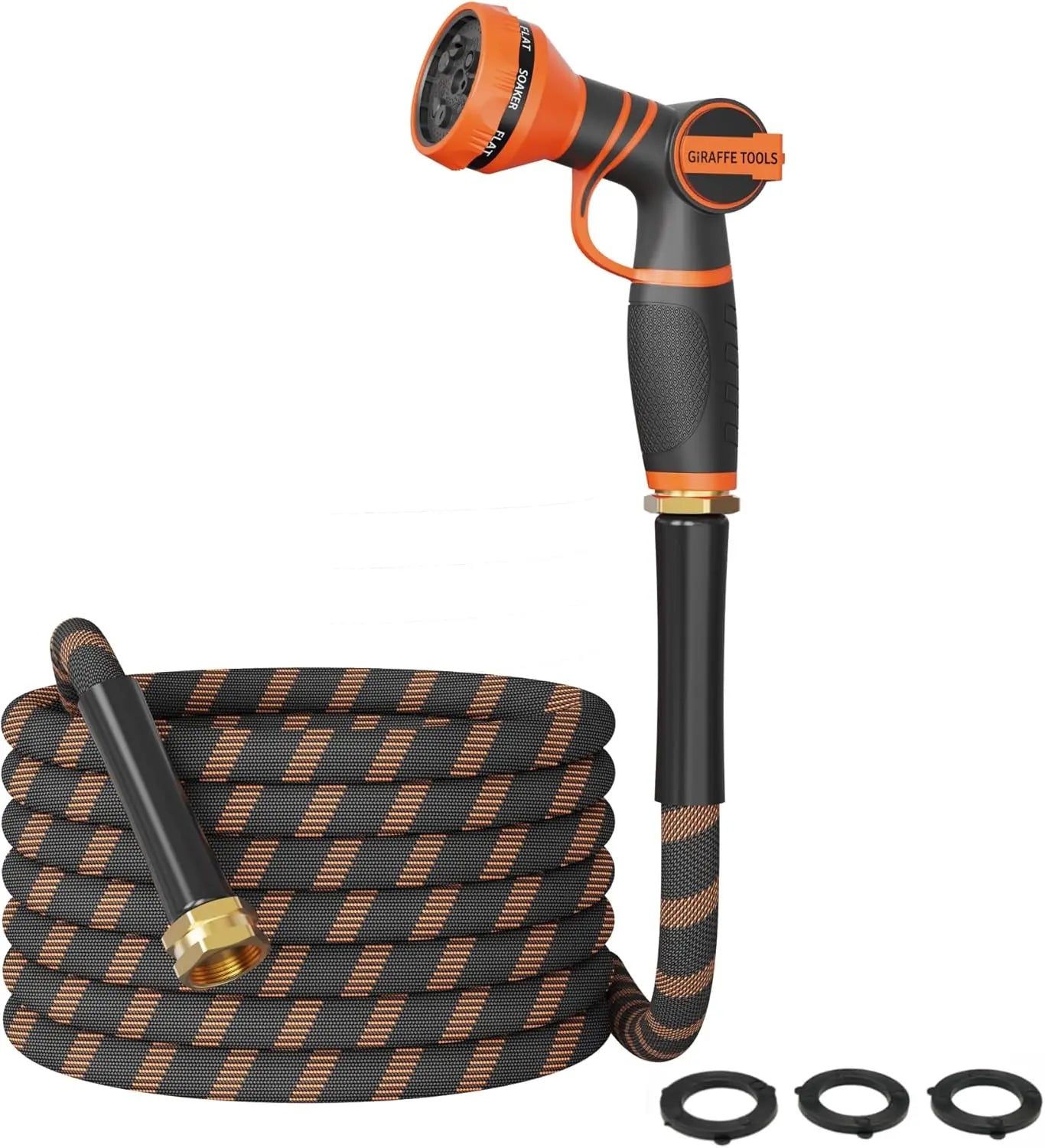 Giraffe Tools Garden Hose 5/8'' Lightweight & No-Kink Flexible Water Hoses Burst 600 psi with 9 Spray Nozzle