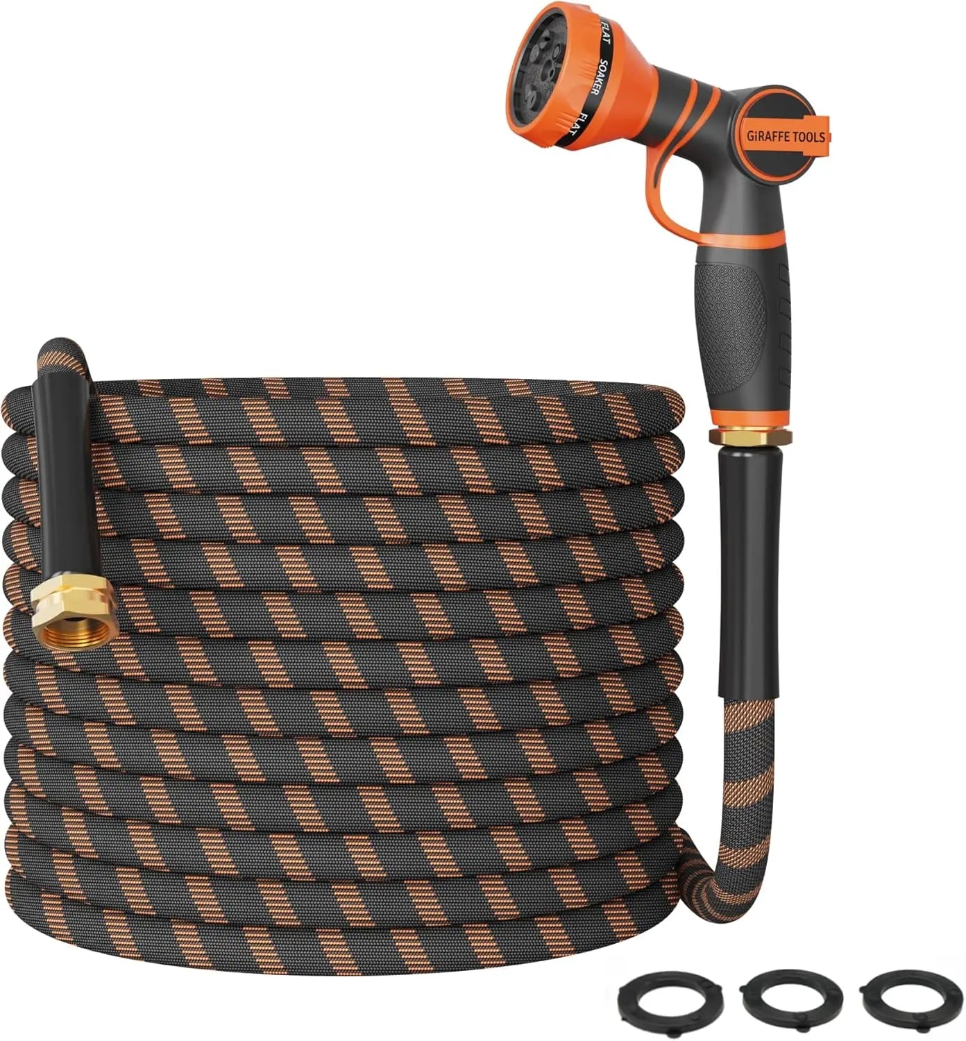 Giraffe Tools Garden Hose 5/8'' Lightweight & No-Kink Flexible Water Hoses Burst 600 psi with 9 Spray Nozzle