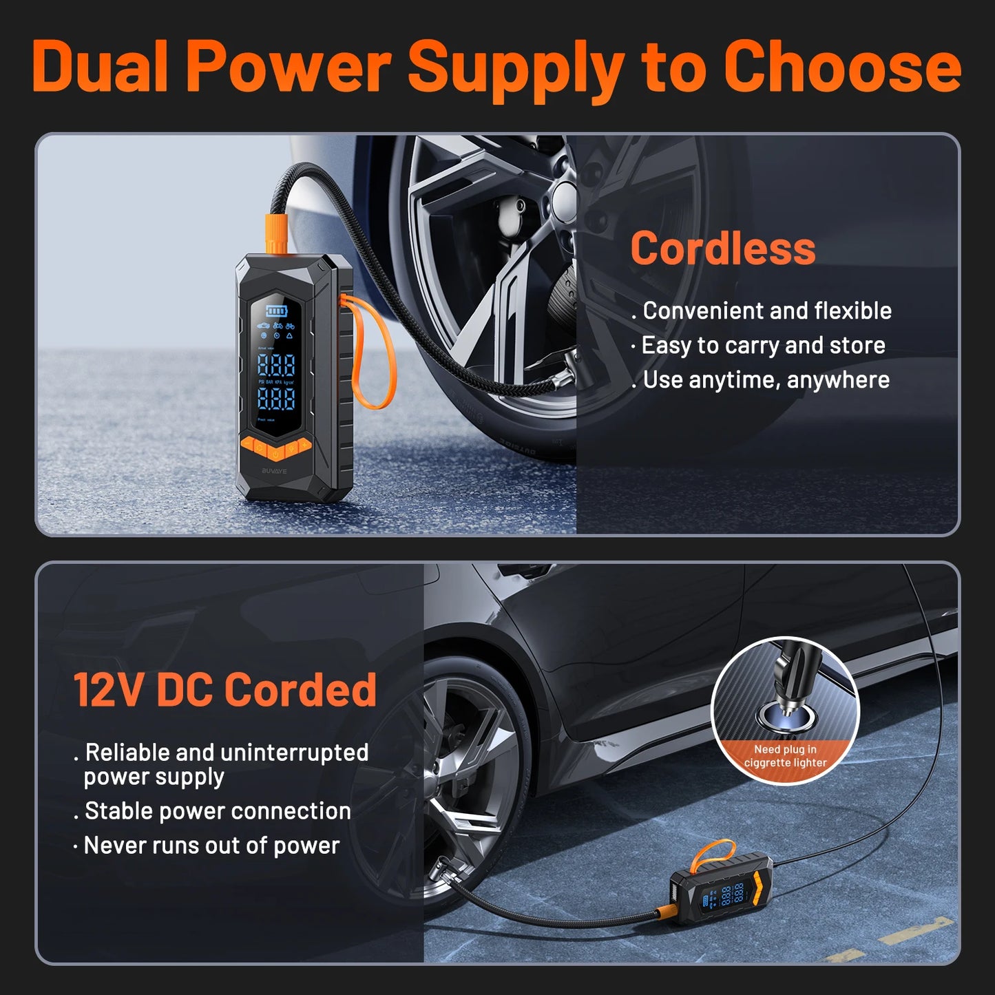 Wired/Wireless Air Pump Car Inflator Tire Pump