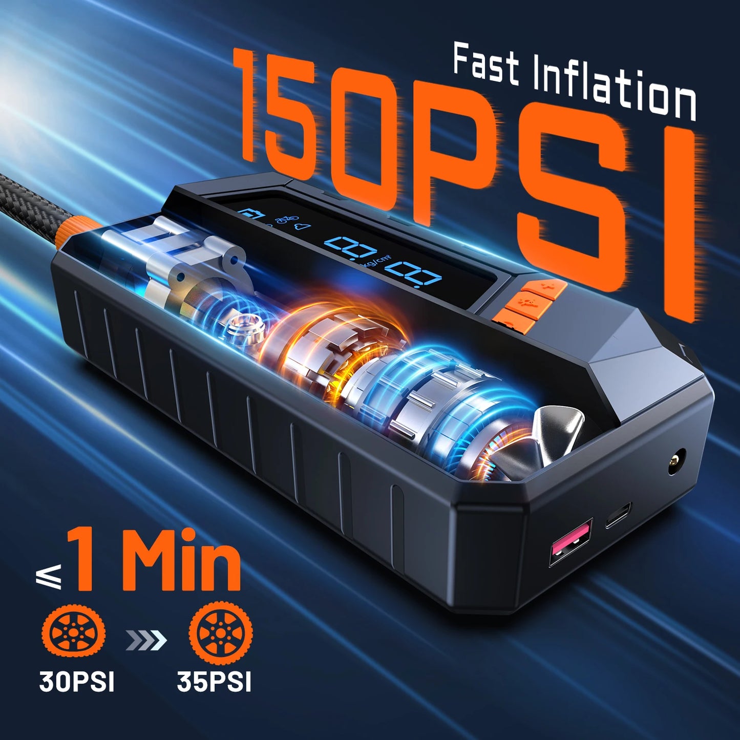 Wired/Wireless Air Pump Car Inflator Tire Pump