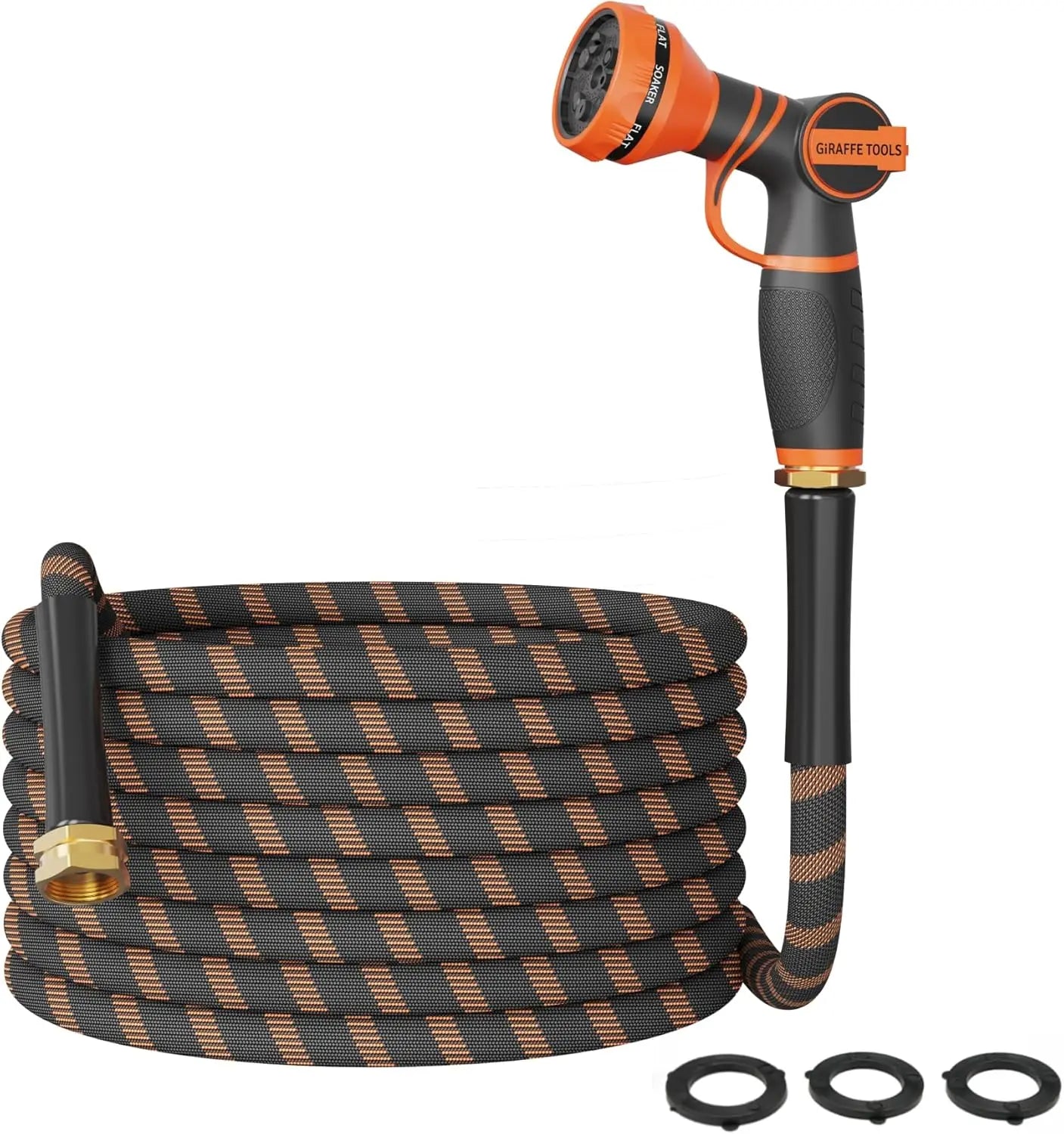 Giraffe Tools Garden Hose 5/8'' Lightweight & No-Kink Flexible Water Hoses Burst 600 psi with 9 Spray Nozzle