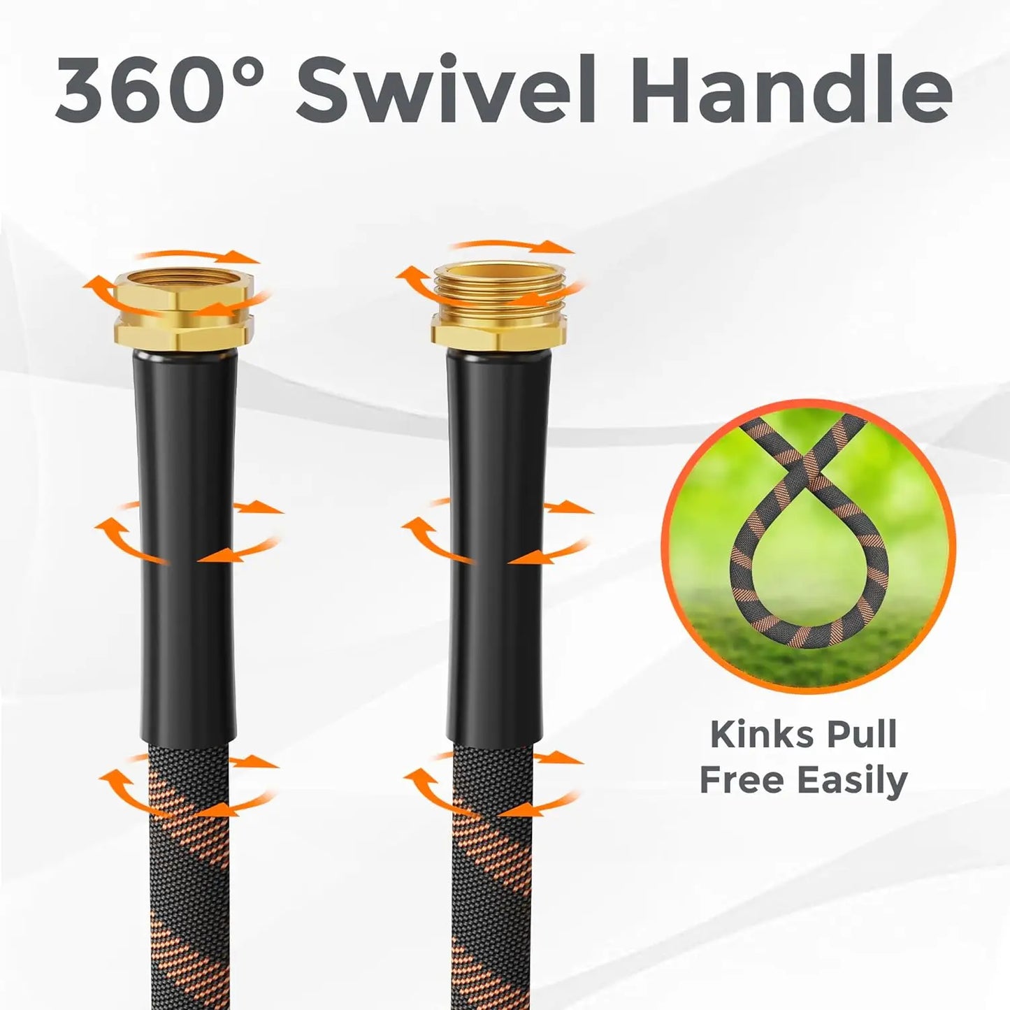 Giraffe Tools Garden Hose 5/8'' Lightweight & No-Kink Flexible Water Hoses Burst 600 psi with 9 Spray Nozzle
