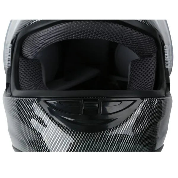 BLACK CARBON FIBER FULL FACE DOT MOTORCYCLE HELMET