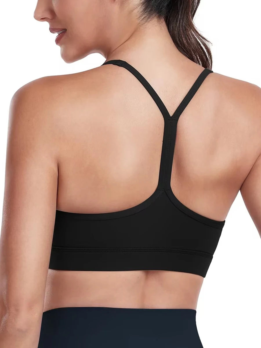 Women Seamless High Impact Sports Bra with Removable Pads Cross Back Straps