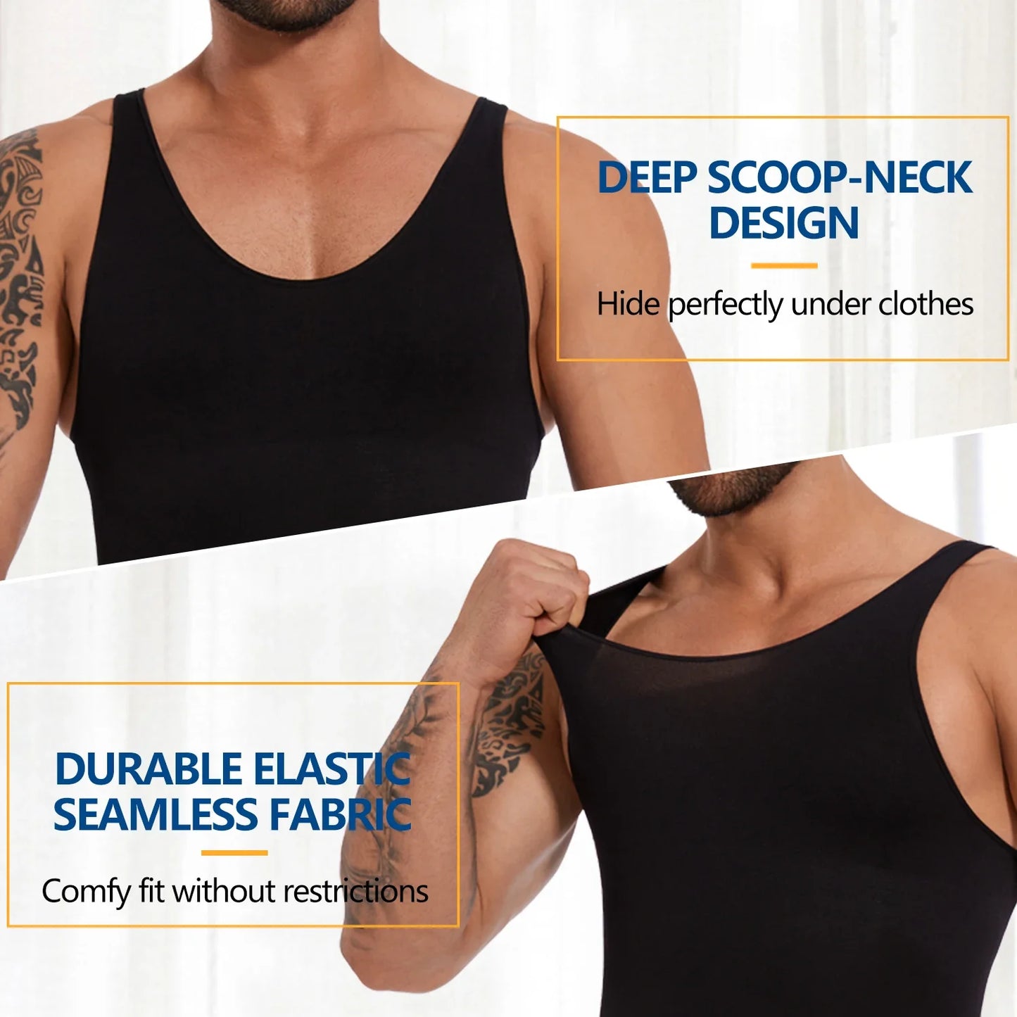 Men's Sleeveless Full Body Shaper Tummy Control