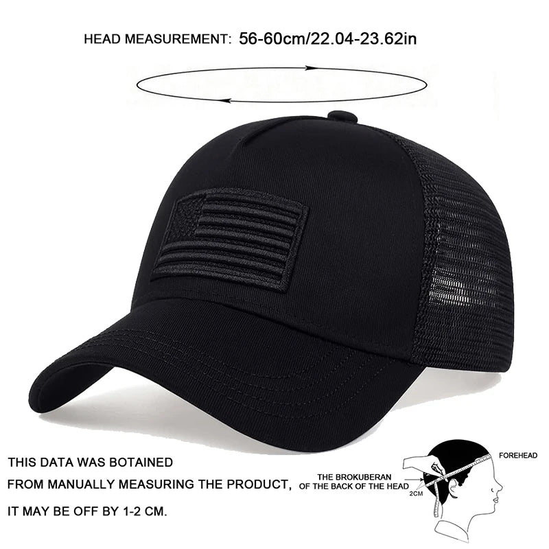 1piece Unisex US Flag Embroidered Baseball Cap