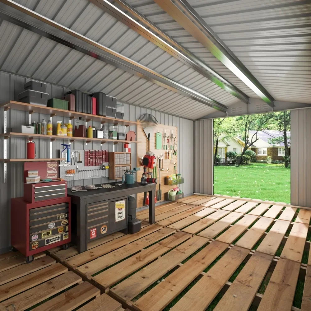 Outdoor Storage Shed With Lockable Doors