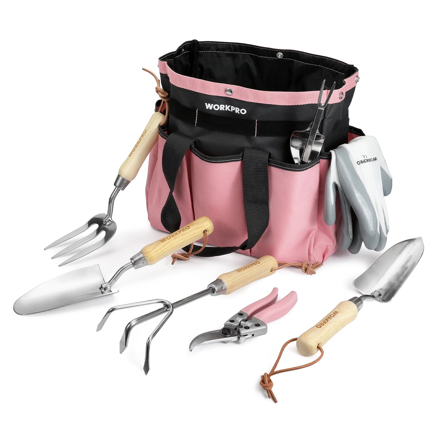 8-Piece Stainless Steel Pink Garden Tool Set