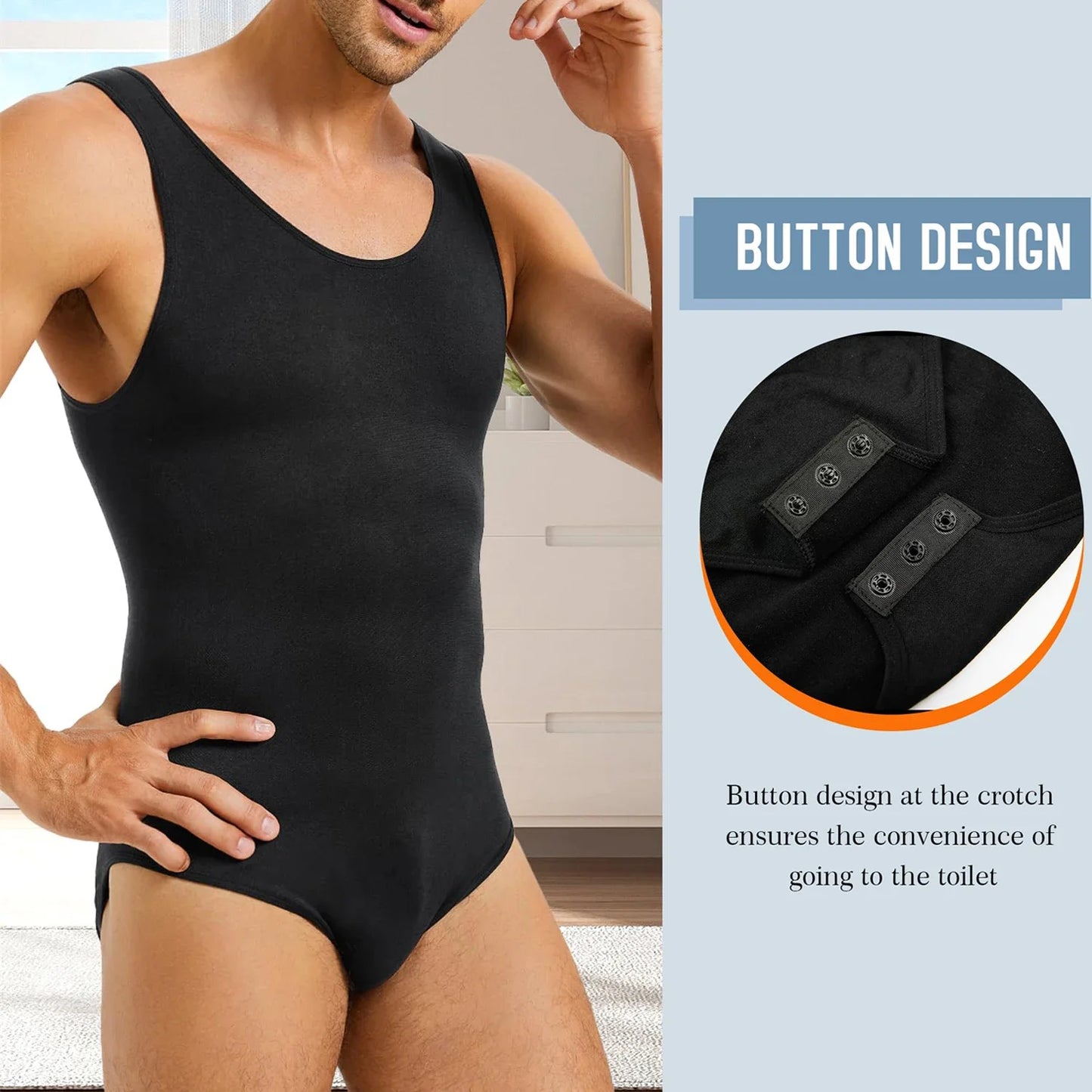 Men's Sleeveless Full Body Shaper Tummy Control