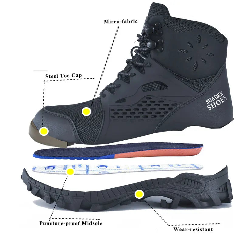 Anti-Slippery Steel Toe Safety Boots