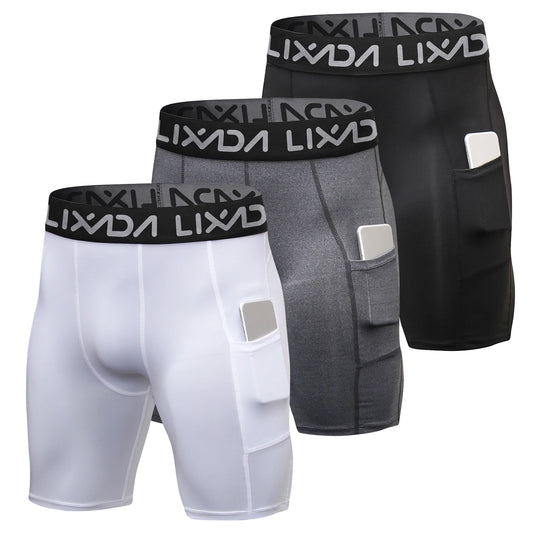 3 Pack Men Sports Shorts Active Workout Underwear with Pocket