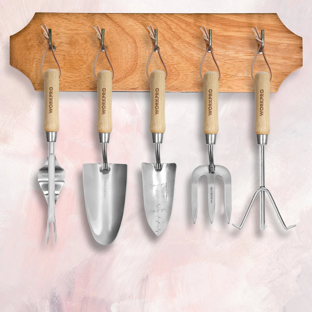 8-Piece Stainless Steel Pink Garden Tool Set