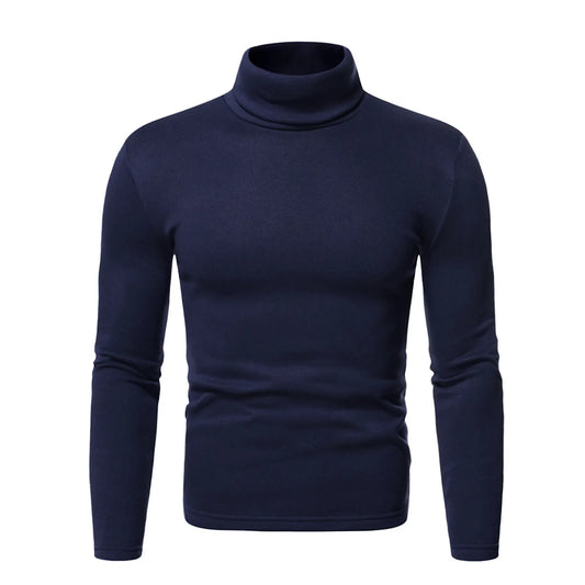 Men's Solid Color Turtleneck Basic Thermal Underwear