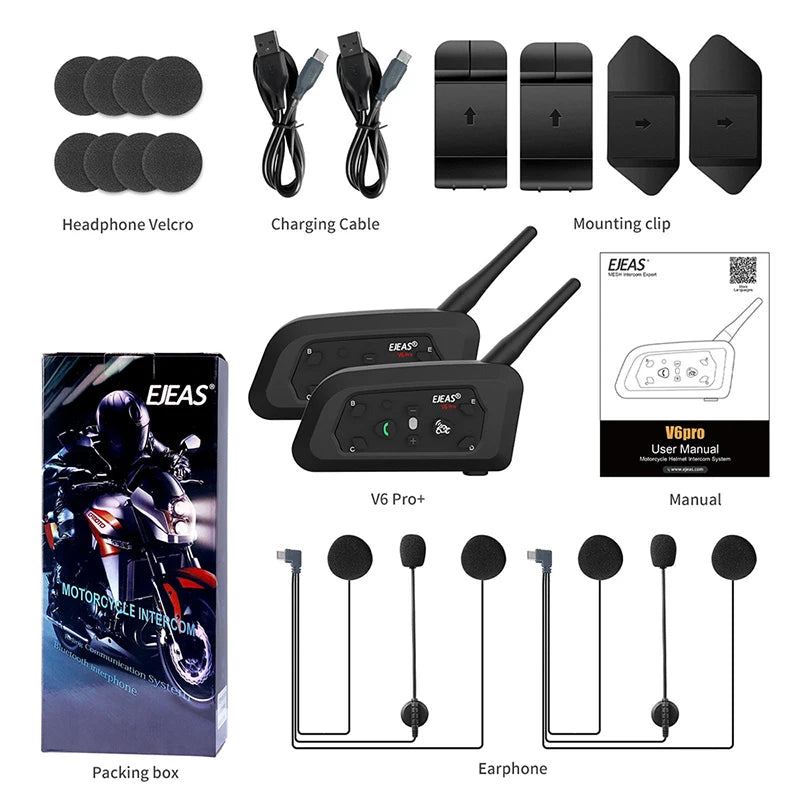 Motorcycle Intercom Helmet Bluetooth Headset