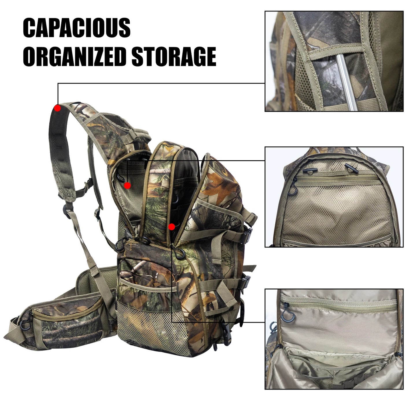 Hunting Backpack with Gun Bow Pocket